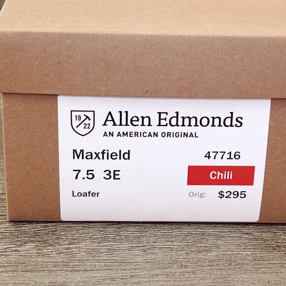 Allen Edmonds MAXFIELD Loafer 7.5 EEE Wide Chili * add $15 new Cedar Trees main image 4